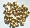 50 7x4mm Gold Plated Corrugated Oval Metal Beads